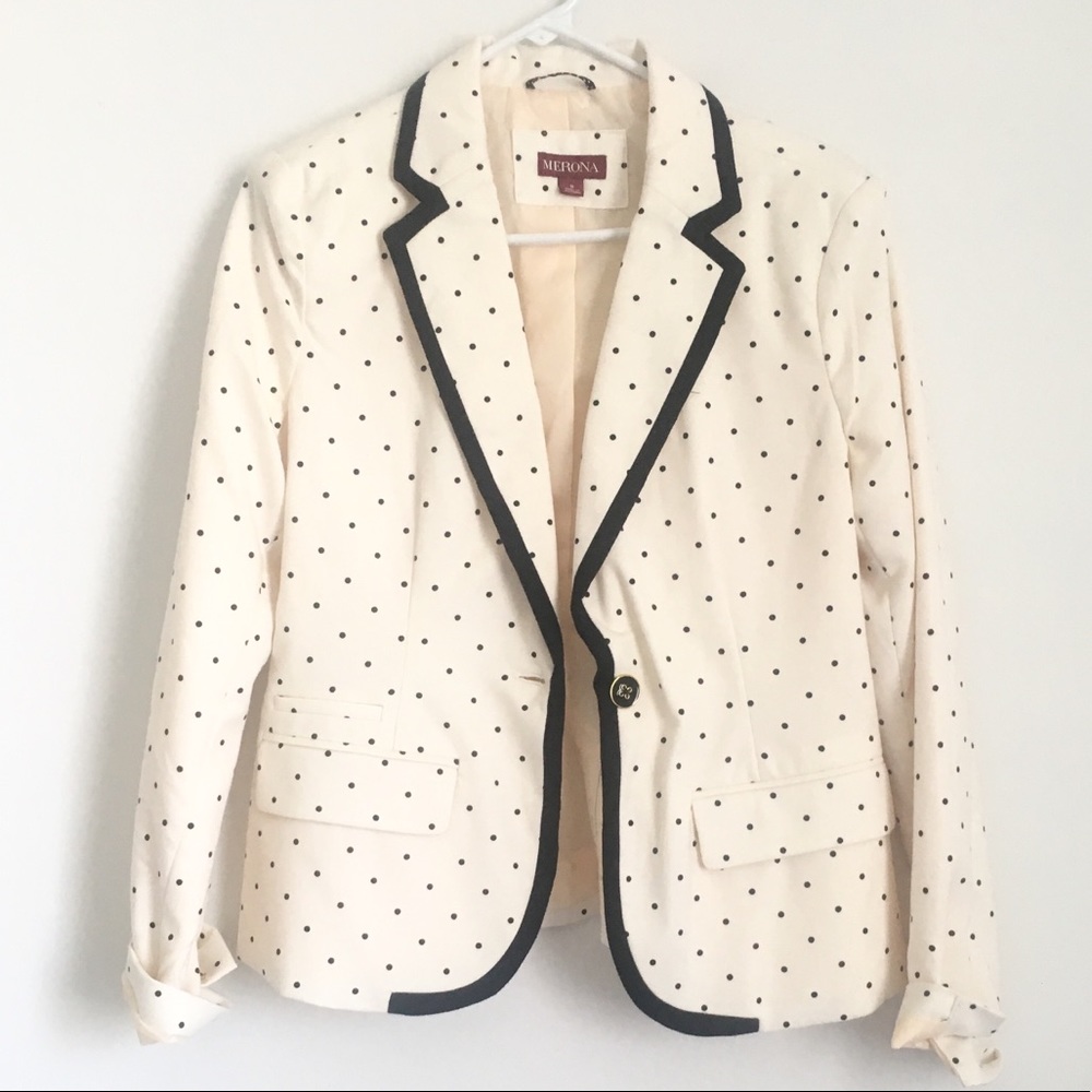 NWT Merona Black & White Polkadot Women’s Blazer